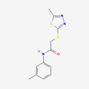 molecular formula C12H13N3OS2 B2467587 2-((5-methyl-1,3,4-thiadiazol-2-yl)thio)-N-(m-tolyl)acetamide CAS No. 483347-92-8