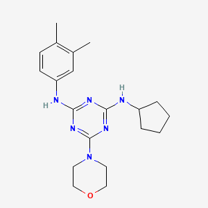 B2467589 N2-cyclopentyl-N4-(3,4-dimethylphenyl)-6-morpholino-1,3,5-triazine-2,4-diamine CAS No. 946208-60-2