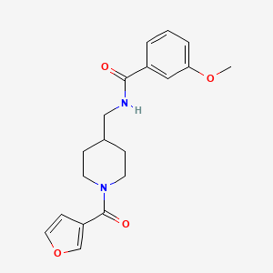 molecular formula C19H22N2O4 B2467593 N-((1-(furan-3-carbonyl)piperidin-4-yl)methyl)-3-methoxybenzamide CAS No. 1396713-60-2