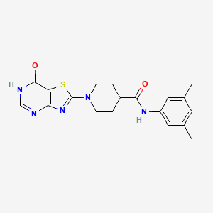 molecular formula C19H21N5O2S B2467594 N-(3,5-dimethylphenyl)-1-(7-oxo-6,7-dihydrothiazolo[4,5-d]pyrimidin-2-yl)piperidine-4-carboxamide CAS No. 1226455-92-0