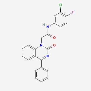 molecular formula C22H15ClFN3O2 B2467596 N-(3-chloro-4-fluorophenyl)-2-(2-oxo-4-phenyl-1,2-dihydroquinazolin-1-yl)acetamide CAS No. 1115531-93-5