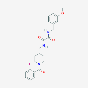 molecular formula C23H26FN3O4 B2467601 N1-((1-(2-fluorobenzoyl)piperidin-4-yl)methyl)-N2-(3-methoxybenzyl)oxalamide CAS No. 1234940-35-2