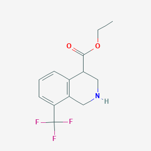 molecular formula C13H14F3NO2 B2467625 Ethyl 8-(trifluoromethyl)-1,2,3,4-tetrahydroisoquinoline-4-carboxylate CAS No. 2121961-85-9