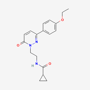 molecular formula C18H21N3O3 B2467641 N-(2-(3-(4-ethoxyphenyl)-6-oxopyridazin-1(6H)-yl)ethyl)cyclopropanecarboxamide CAS No. 921578-30-5
