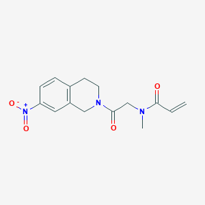 molecular formula C15H17N3O4 B2467665 N-Methyl-N-[2-(7-nitro-3,4-dihydro-1H-isoquinolin-2-yl)-2-oxoethyl]prop-2-enamide CAS No. 2361747-59-1