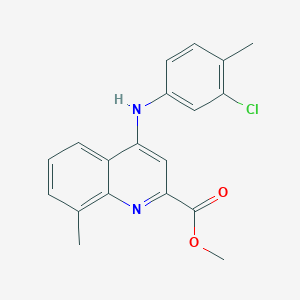 molecular formula C19H17ClN2O2 B2467677 Methyl 4-[(3-chloro-4-methylphenyl)amino]-8-methylquinoline-2-carboxylate CAS No. 1207050-13-2