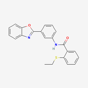 molecular formula C22H18N2O2S B2467687 N-(3-(benzo[d]oxazol-2-yl)phenyl)-2-(ethylthio)benzamide CAS No. 898433-68-6