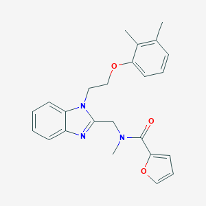 molecular formula C24H25N3O3 B246770 N-({1-[2-(2,3-dimethylphenoxy)ethyl]-1H-benzimidazol-2-yl}methyl)-N-methyl-2-furamide 