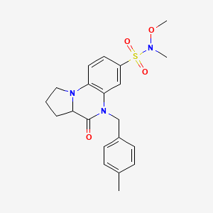 molecular formula C21H25N3O4S B2467710 N-methoxy-N-methyl-5-(4-methylbenzyl)-4-oxo-1,2,3,3a,4,5-hexahydropyrrolo[1,2-a]quinoxaline-7-sulfonamide CAS No. 1100756-08-8