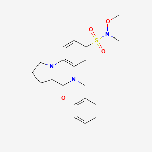N-methoxy-N-methyl-5-(4-methylbenzyl)-4-oxo-1,2,3,3a,4,5-hexahydropyrrolo[1,2-a]quinoxaline-7-sulfonamide