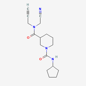 molecular formula C17H24N4O2 B2467711 N3-(cyanomethyl)-N1-cyclopentyl-N3-(prop-2-yn-1-yl)piperidine-1,3-dicarboxamide CAS No. 1825579-11-0