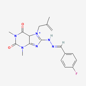 8-[(2E)-2-[(4-fluorophenyl)methylidene]hydrazin-1-yl]-1,3-dimethyl-7-(2-methylprop-2-en-1-yl)-2,3,6,7-tetrahydro-1H-purine-2,6-dione