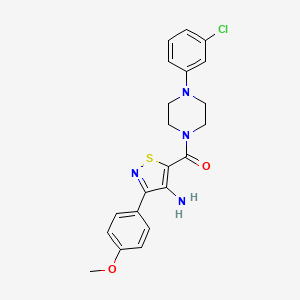 (4-Amino-3-(4-methoxyphenyl)isothiazol-5-yl)(4-(3-chlorophenyl)piperazin-1-yl)methanone