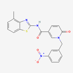 molecular formula C21H16N4O4S B2467743 N-(4-methylbenzo[d]thiazol-2-yl)-1-(3-nitrobenzyl)-6-oxo-1,6-dihydropyridine-3-carboxamide CAS No. 941885-26-3