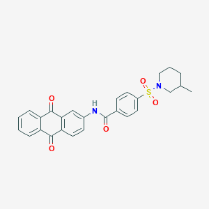 molecular formula C27H24N2O5S B2467744 N-(9,10-dioxo-9,10-dihydroanthracen-2-yl)-4-[(3-methylpiperidin-1-yl)sulfonyl]benzamide CAS No. 500149-56-4