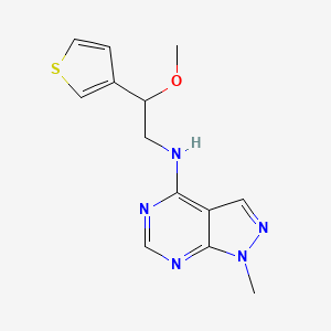 molecular formula C13H15N5OS B2467756 N-[2-methoxy-2-(thiophen-3-yl)ethyl]-1-methyl-1H-pyrazolo[3,4-d]pyrimidin-4-amine CAS No. 2380182-81-8
