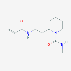 molecular formula C12H21N3O2 B2467785 N-methyl-2-[2-(prop-2-enamido)ethyl]piperidine-1-carboxamide CAS No. 2411277-20-6