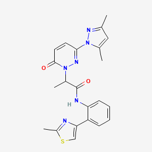 2-(3-(3,5-dimethyl-1H-pyrazol-1-yl)-6-oxopyridazin-1(6H)-yl)-N-(2-(2-methylthiazol-4-yl)phenyl)propanamide