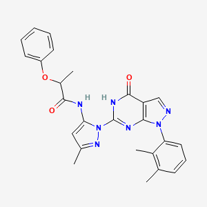 molecular formula C26H25N7O3 B2467825 N-(1-(1-(2,3-dimethylphenyl)-4-oxo-4,5-dihydro-1H-pyrazolo[3,4-d]pyrimidin-6-yl)-3-methyl-1H-pyrazol-5-yl)-2-phenoxypropanamide CAS No. 1171591-80-2