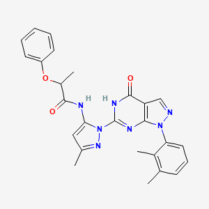 N-(1-(1-(2,3-dimethylphenyl)-4-oxo-4,5-dihydro-1H-pyrazolo[3,4-d]pyrimidin-6-yl)-3-methyl-1H-pyrazol-5-yl)-2-phenoxypropanamide