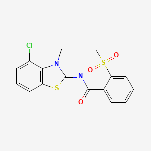 (E)-N-(4-chloro-3-methylbenzo[d]thiazol-2(3H)-ylidene)-2-(methylsulfonyl)benzamide