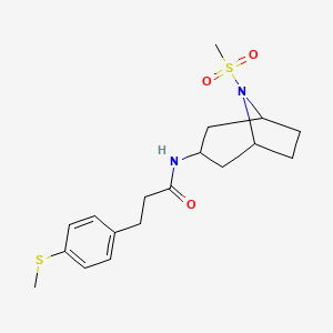 N-(8-(methylsulfonyl)-8-azabicyclo[3.2.1]octan-3-yl)-3-(4-(methylthio)phenyl)propanamide