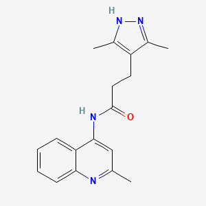 3-(3,5-dimethyl-1H-pyrazol-4-yl)-N-(2-methylquinolin-4-yl)propanamide