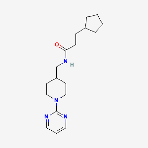 3-cyclopentyl-N-((1-(pyrimidin-2-yl)piperidin-4-yl)methyl)propanamide