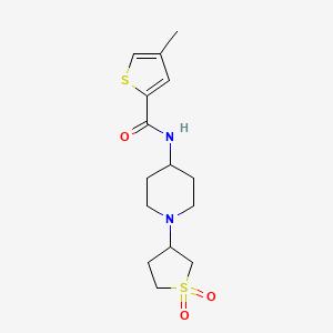 molecular formula C15H22N2O3S2 B2467850 N-(1-(1,1-dioxidotetrahydrothiophen-3-yl)piperidin-4-yl)-4-methylthiophene-2-carboxamide CAS No. 2034467-54-2