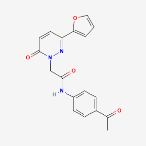 molecular formula C18H15N3O4 B2467859 N-(4-acetylphenyl)-2-[3-(furan-2-yl)-6-oxo-1,6-dihydropyridazin-1-yl]acetamide CAS No. 879054-59-8