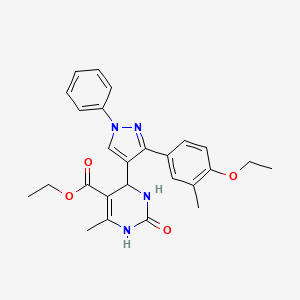 ethyl 4-[3-(4-ethoxy-3-methylphenyl)-1-phenyl-1H-pyrazol-4-yl]-6-methyl-2-oxo-1,2,3,4-tetrahydropyrimidine-5-carboxylate