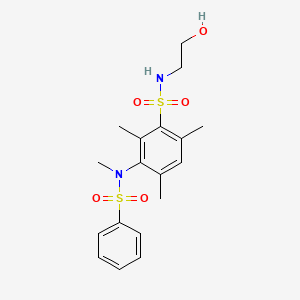 3-[benzenesulfonyl(methyl)amino]-N-(2-hydroxyethyl)-2,4,6-trimethylbenzenesulfonamide