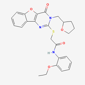 N-(2-ethoxyphenyl)-2-((4-oxo-3-((tetrahydrofuran-2-yl)methyl)-3,4-dihydrobenzofuro[3,2-d]pyrimidin-2-yl)thio)acetamide