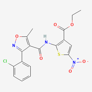 Ethyl 2-(3-(2-chlorophenyl)-5-methylisoxazole-4-carboxamido)-5-nitrothiophene-3-carboxylate