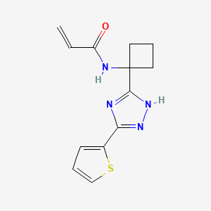 molecular formula C13H14N4OS B2467879 N-[1-(3-Thiophen-2-yl-1H-1,2,4-triazol-5-yl)cyclobutyl]prop-2-enamide CAS No. 2411268-64-7