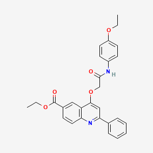 molecular formula C28H26N2O5 B2467885 ethyl 4-{[(4-ethoxyphenyl)carbamoyl]methoxy}-2-phenylquinoline-6-carboxylate CAS No. 1114871-08-7