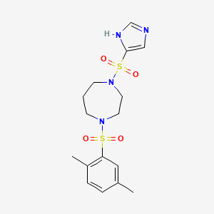 1-((1H-imidazol-4-yl)sulfonyl)-4-((2,5-dimethylphenyl)sulfonyl)-1,4-diazepane