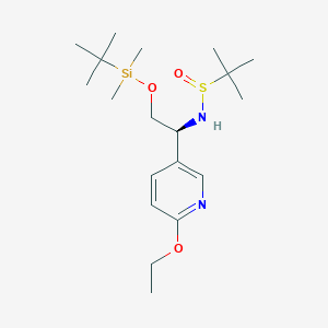 N-((S)-2-((tert-butyldimethylsilyl)oxy)-1-(6-ethoxypyridin-3-yl)ethyl)-2-methylpropane-2-sulfinamide