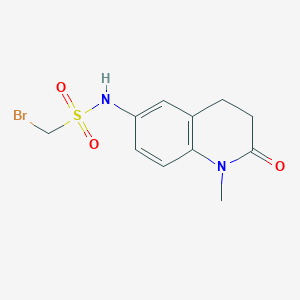 molecular formula C11H13BrN2O3S B2467902 1-bromo-N-(1-methyl-2-oxo-1,2,3,4-tetrahydroquinolin-6-yl)methanesulfonamide CAS No. 922005-21-8