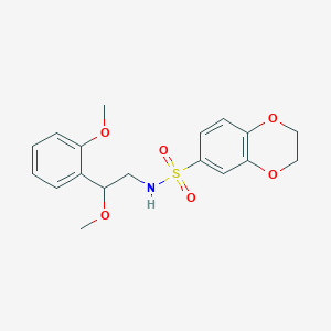 molecular formula C18H21NO6S B2467908 N-[2-methoxy-2-(2-methoxyphenyl)ethyl]-2,3-dihydro-1,4-benzodioxine-6-sulfonamide CAS No. 1788558-53-1