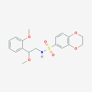molecular formula C18H21NO6S B2467908 N-(2-methoxy-2-(2-methoxyphenyl)ethyl)-2,3-dihydrobenzo[b][1,4]dioxine-6-sulfonamide CAS No. 1788558-53-1