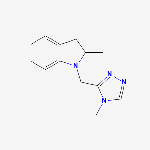 molecular formula C13H16N4 B2467920 2-Methyl-1-[(4-methyl-1,2,4-triazol-3-yl)methyl]-2,3-dihydroindole CAS No. 2325919-48-8