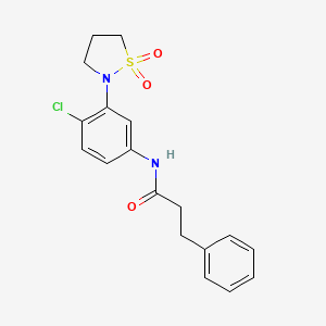 N-(4-chloro-3-(1,1-dioxidoisothiazolidin-2-yl)phenyl)-3-phenylpropanamide