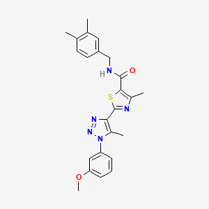 molecular formula C24H25N5O2S B2467933 N-(3,4-dimethylbenzyl)-2-[1-(3-methoxyphenyl)-5-methyl-1H-1,2,3-triazol-4-yl]-4-methyl-1,3-thiazole-5-carboxamide CAS No. 1251673-32-1