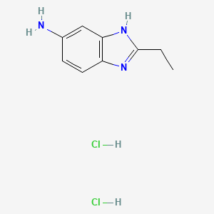 molecular formula C9H13Cl2N3 B2467934 2-Ethyl-1H-benzo[d]imidazol-5-amine dihydrochloride CAS No. 1197228-71-9