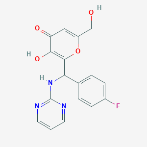 2-[(4-Fluorophenyl)-(pyrimidin-2-ylamino)methyl]-3-hydroxy-6-(hydroxymethyl)pyran-4-one