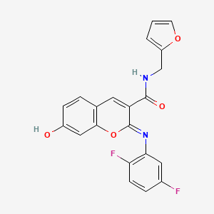 molecular formula C21H14F2N2O4 B2467936 (2Z)-2-[(2,5-difluorophenyl)imino]-N-(furan-2-ylmethyl)-7-hydroxy-2H-chromene-3-carboxamide CAS No. 1327184-02-0