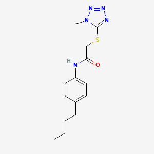 molecular formula C14H19N5OS B2467938 N-(4-butylphenyl)-2-[(1-methyl-1H-1,2,3,4-tetrazol-5-yl)sulfanyl]acetamide CAS No. 329078-65-1