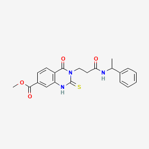 Methyl 4-oxo-3-(3-oxo-3-((1-phenylethyl)amino)propyl)-2-thioxo-1,2,3,4-tetrahydroquinazoline-7-carboxylate