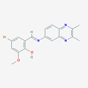 4-Bromo-2-{[(2,3-dimethyl-6-quinoxalinyl)imino]methyl}-6-methoxybenzenol
